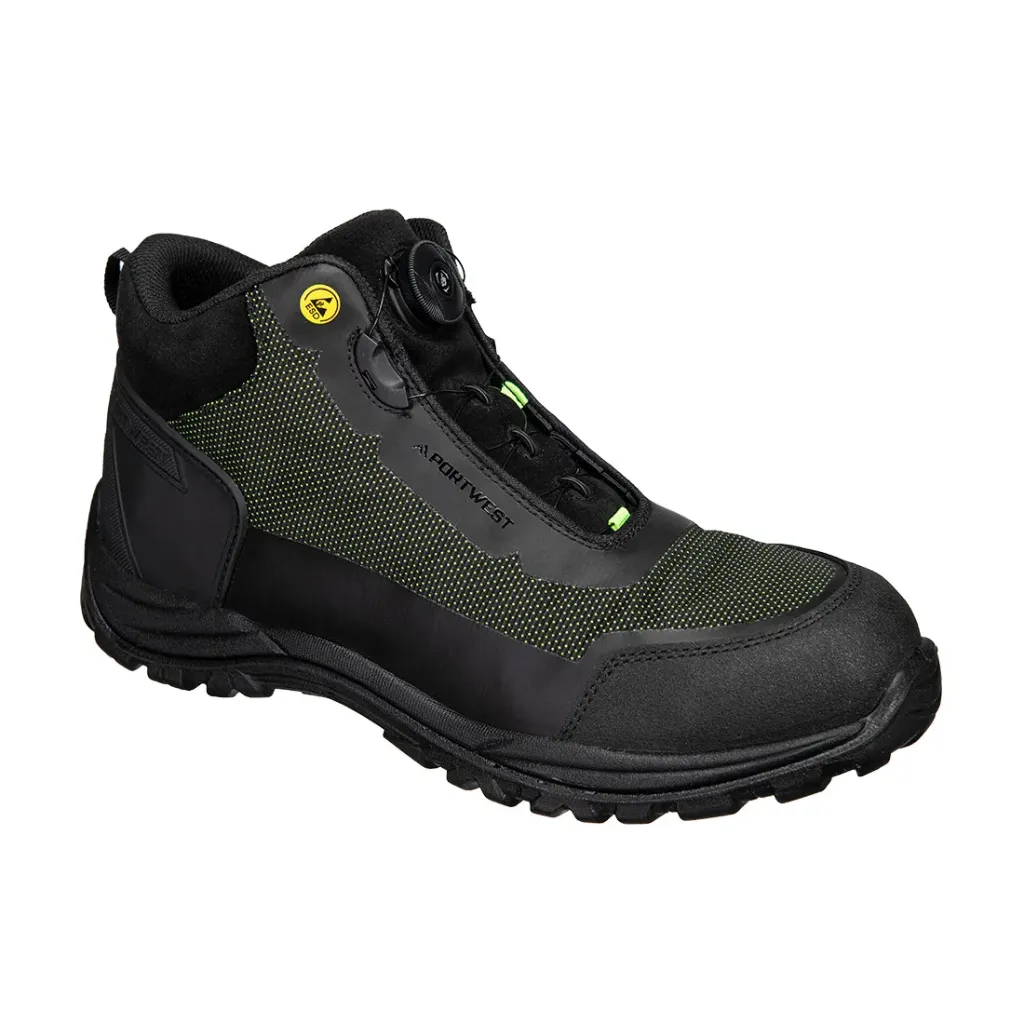 [FE04BGN] Girder Composite Mid Boot S3S ESD SR FO (Noir/Vert)