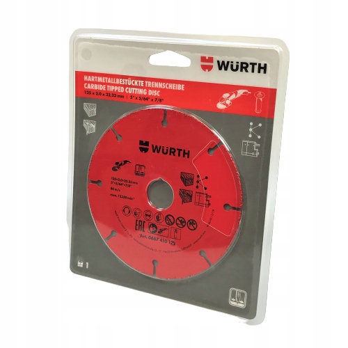 [W0667410122] Disque à tronçonner à revêtement carbure DISQUE CARBURE TUNGSTENE Ø125